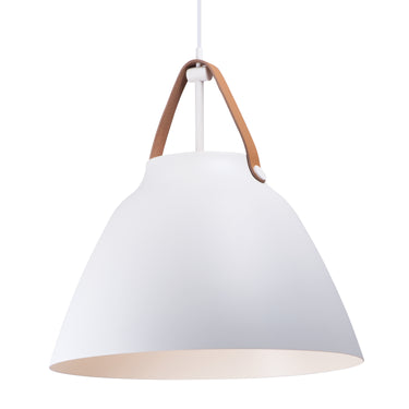 Maxim Lighting Nordic Pendant Tan Leather/White