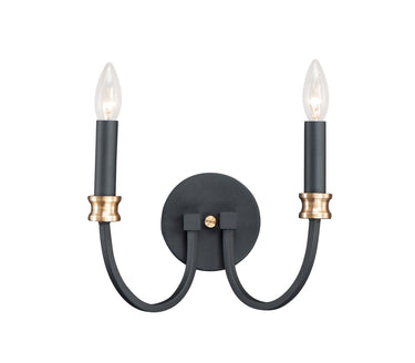 Maxim Lighting Charlton 2-Light Wall Sconce Black/Antique Brass