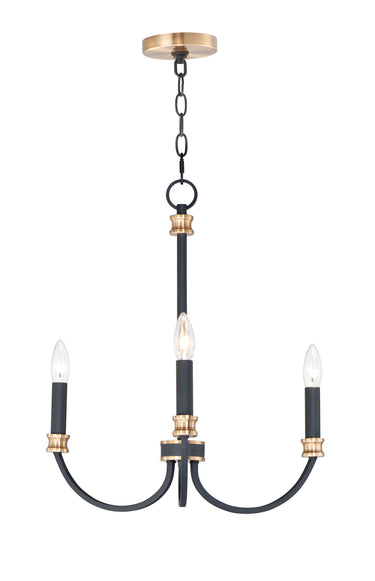 Maxim Lighting Charlton 3-Light Chandelier Black/Antique Brass