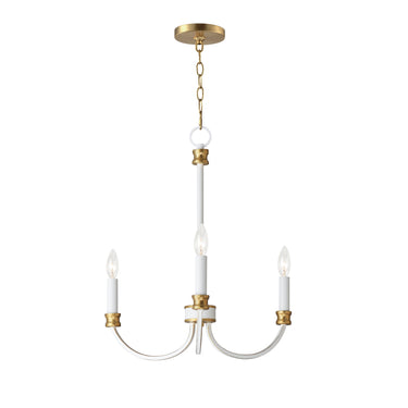 Maxim Lighting Charlton 3-Light Chandelier Weathered White/Gold Leaf