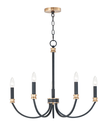Maxim Lighting Charlton 5-Light Chandelier Black/Antique Brass