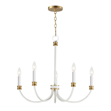 Maxim Lighting Charlton 5-Light Chandelier Weathered White/Gold Leaf