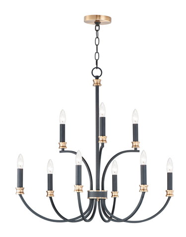Maxim Lighting Charlton 9-Light Chandelier Black/Antique Brass