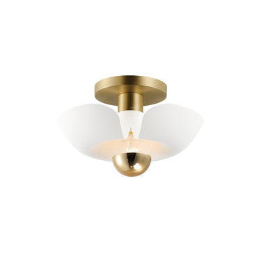Maxim Lighting Poppy 12" Flush Mount White/Satin Brass