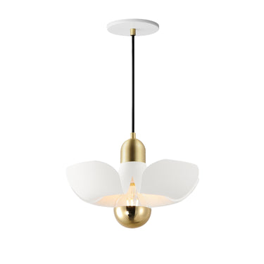 Maxim Lighting Poppy 12" Pendant White/Satin Brass