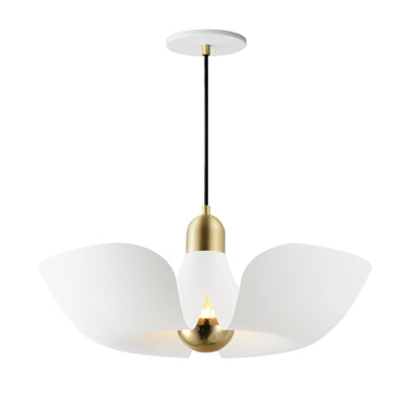 Maxim Lighting Poppy 18" Pendant White/Satin Brass