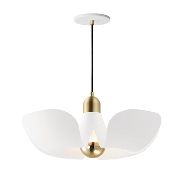 Maxim Lighting Poppy 18" Pendant White/Satin Brass