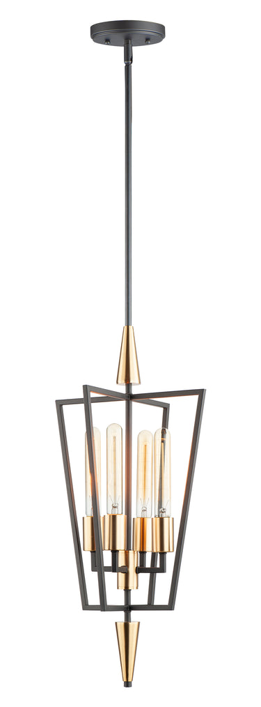 Maxim Lighting Wings 4-Light Pendant Black/Satin Brass