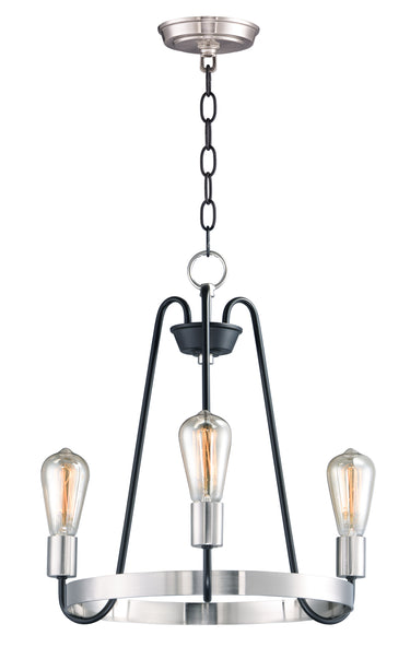 Maxim Lighting Haven 3-Light Chandelier Black/Satin Nickel