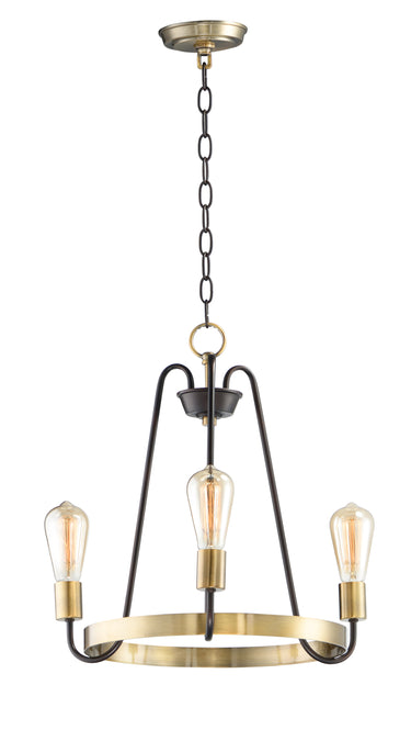 Maxim Lighting Haven 3-Light Chandelier Oil Rubbed Bronze/Antique Brass