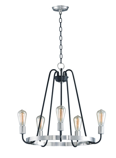 Maxim Lighting Haven 5-Light Chandelier Black/Satin Nickel