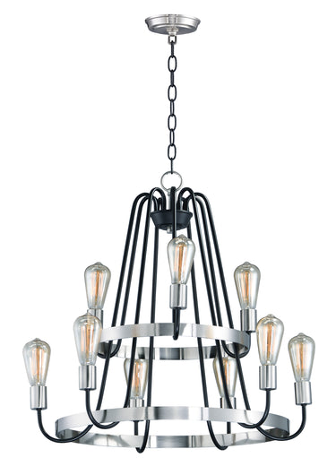 Maxim Lighting Haven 9-Light Chandelier Black/Satin Nickel