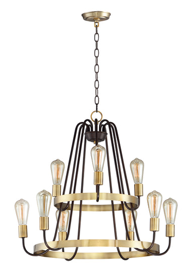 Maxim Lighting Haven 9-Light Chandelier Oil Rubbed Bronze/Antique Brass