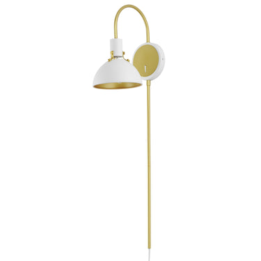 Maxim Lighting Dawn Pin Up Wall Sconce White/Satin Brass
