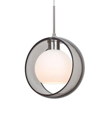 Mana stem pendant: Smoke/Opal glass shade | Besa Lighting