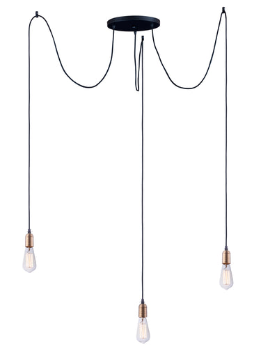 Maxim Lighting Early Electric 3-Light Pendant Black/Antique Brass