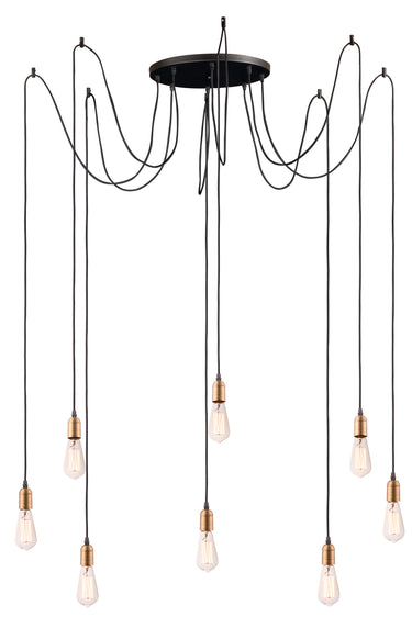 Maxim Lighting Early Electric 8-Light Pendant Black/Antique Brass
