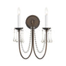 Maxim Lighting Plumette 2-Light Wall Sconce w Crystal Chestnut Bronze