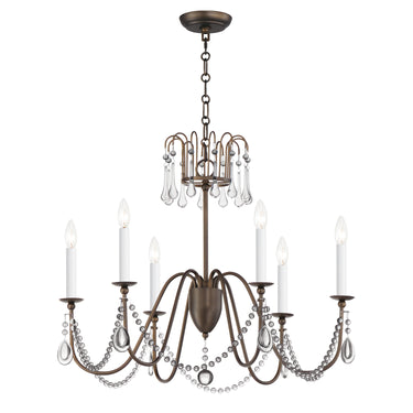 Maxim Lighting Plumette 6-Light Chandelier w Crystal Chestnut Bronze