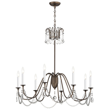 Maxim Lighting Plumette 8-Light Chandelier w Crystal Chestnut Bronze