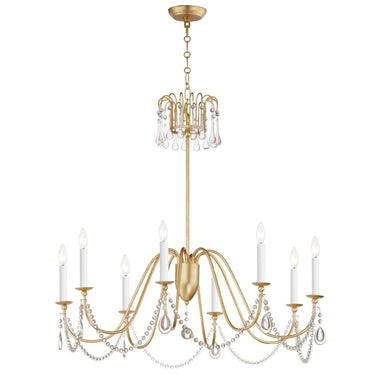 Maxim Lighting Plumette 8-Light Chandelier w Crystal Gold Leaf