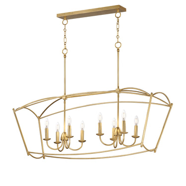 Maxim Lighting Plumette 8-Light Linear Pendant Gold Leaf