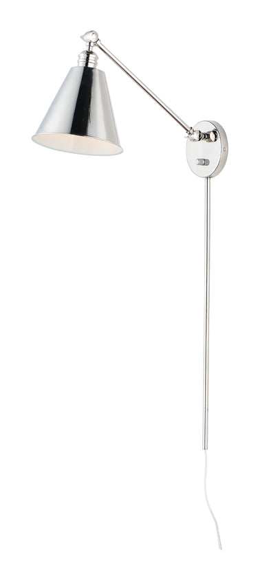 Maxim Lighting Library Wall Sconce Polished Nickel
