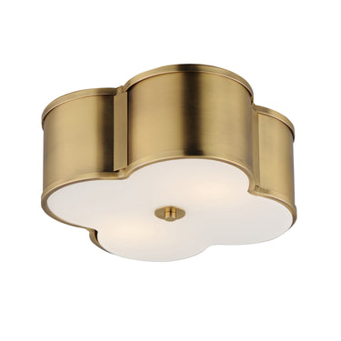 Maxim Lighting Clover 2-Light Flush Mount Natural Aged Brass