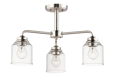 Maxim Lighting Acadia 3-Light Semi-Flush Mount/Chandelier Satin Nickel
