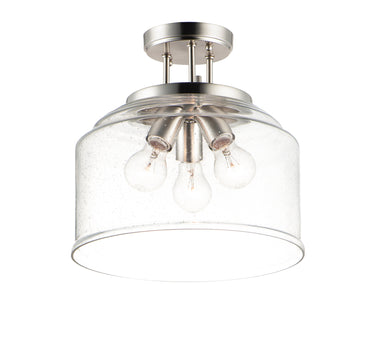 Maxim Lighting Acadia 3-Light Semi-Flush Mount Satin Nickel