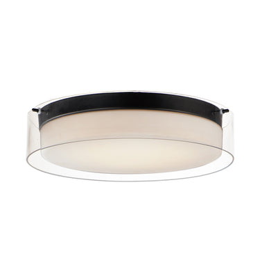 Maxim Lighting Duo 16" Round LED Flush Mount Black