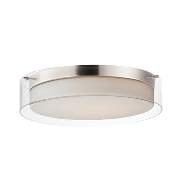 Maxim Lighting Duo 16" Round LED Flush Mount Satin Nickel