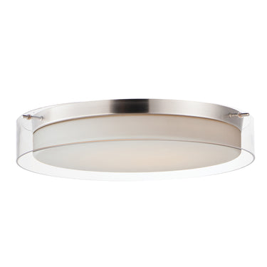 Maxim Lighting Duo 20" Round LED Flush Mount Satin Nickel