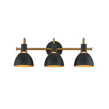 Maxim Lighting Dusk 3-Light Wall Sconce Black/Antique Brass