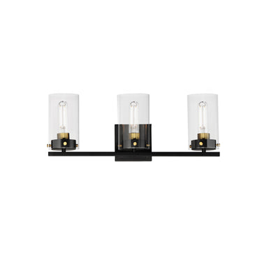 Maxim Lighting Pinn 3-Light Bath Vanity Black/Satin Brass