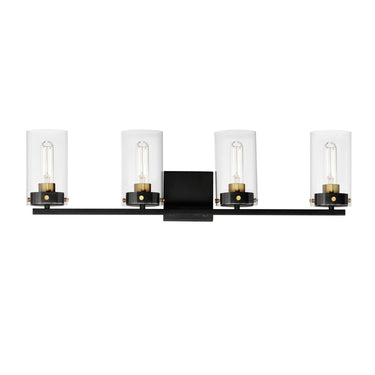 Maxim Lighting Pinn 4-Light Bath Vanity Black/Satin Brass