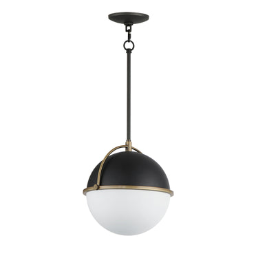 Maxim Lighting Duke 12" Pendant Black/Weathered Brass