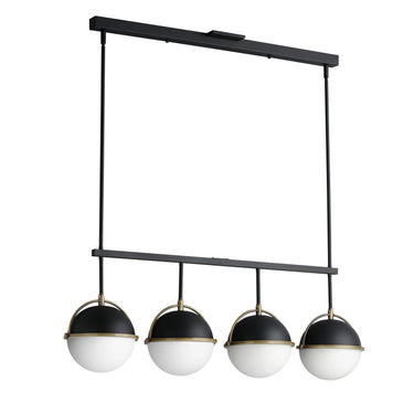 Maxim Lighting Duke 4-Light Linear Pendant Black/Weathered Brass