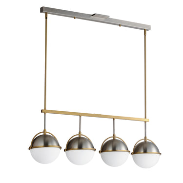Maxim Lighting Duke 4-Light Linear Pendant Satin Nickel/Satin Brass