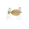 Maxim Lighting Ava 2-Light Bath Vanity Natural Aged Brass