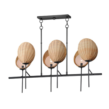 Maxim Lighting Maldives 6-Light Linear Chandelier Black