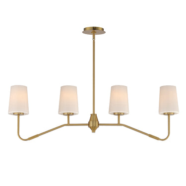 Maxim Lighting Durham 4-Light Linear Chandelier Natural Aged Brass