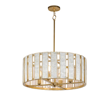 Maxim Lighting Miramar 4-Light Pendant Capiz/Natural Aged Brass