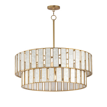 Maxim Lighting Miramar 6-Light Chandlelier Capiz/Natural Aged Brass