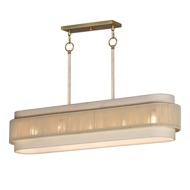 Maxim Lighting Seacliff 5-Light Linear Chandelier Natural Aged Brass