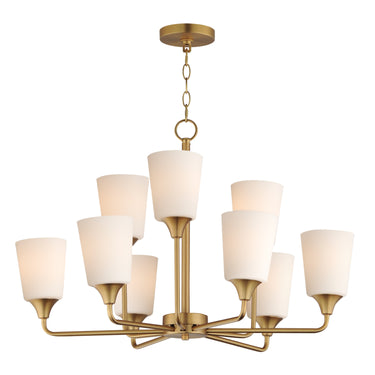 Maxim Lighting Hudson 9-Light Chandelier Natural Aged Brass