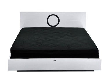Queen AX Ovidius White Crocodile Lacquer Bed