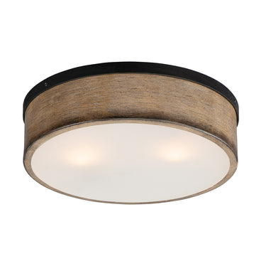 Maxim Lighting Franklin 2-Light Flush Mount Driftwood/Black