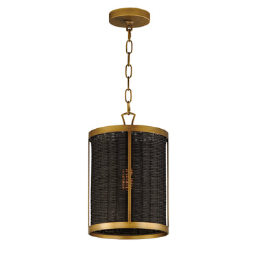 Maxim Lighting Rattan Pendant Natural Aged Brass
