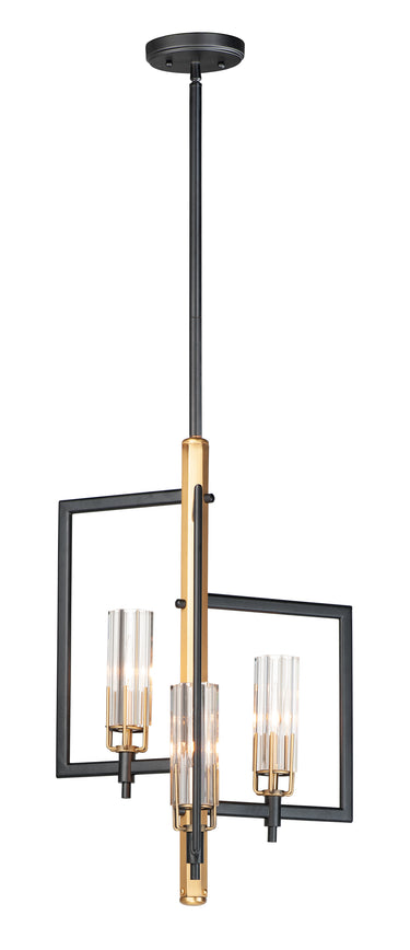 Maxim Lighting Flambeau 3-Light Chandelier Black/Antique Brass
